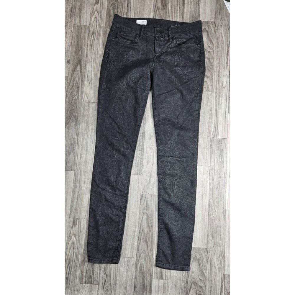 Gap 1969 Womens Size 27 / 4 Animal Print Skinny Black Denim Leggings Jeans